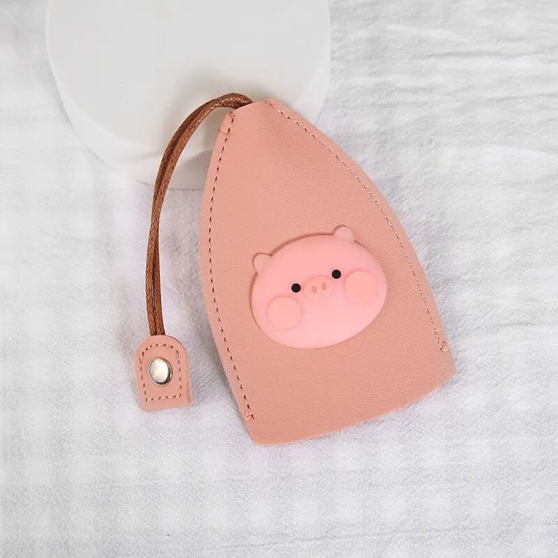 Colourful cartoon pull-out key case in PU leather for car key protection
