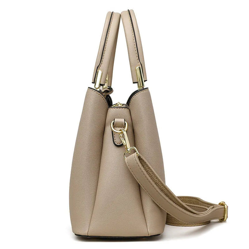 Women's multi-layer shoulder messenger bag in PU leather with urban simplicity style