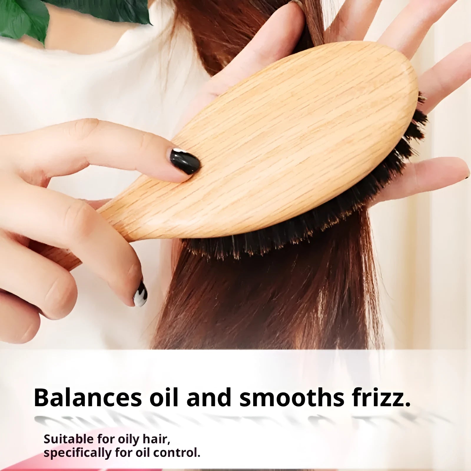 Whole pig hair nanzhu air cushion comb with bamboo body and natural bristles