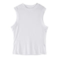 Casual loose-fit fitness vest in white or black chemical fibre blend fabric for summer sports wear
