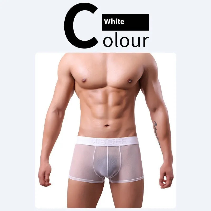 Men's thin invisible breathable boxer shorts in quick-drying polyester fabric