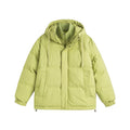 Loose winter cotton jacket in solid colour with side pockets on mannequin