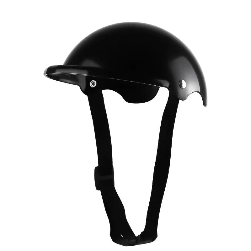 Small S size plastic pet motorcycle helmet in pink, black, yellow or green.