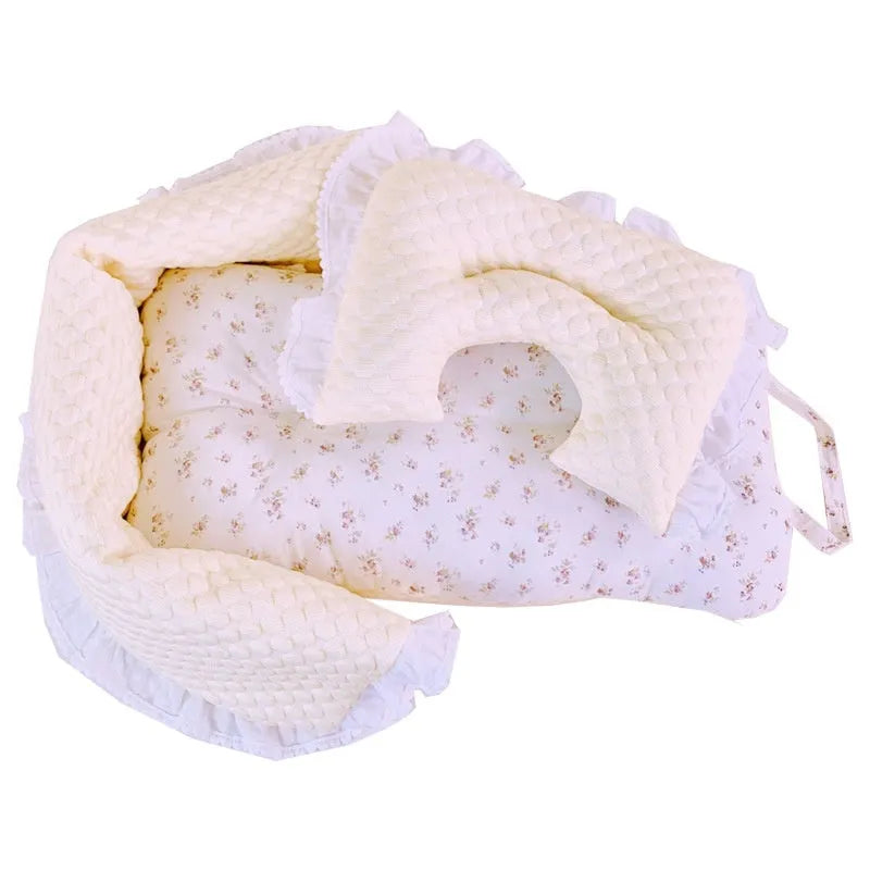 Pet stroller three-piece bedding set with towel, cushion and pillow in cotton cloth