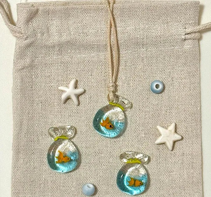 Women's coloured glaze skirt pendant necklace with joker design on cotton linen clavicle chain
