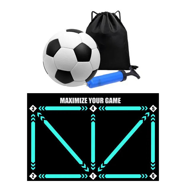 Cushion coloured rubber football training mat for indoor skill practice