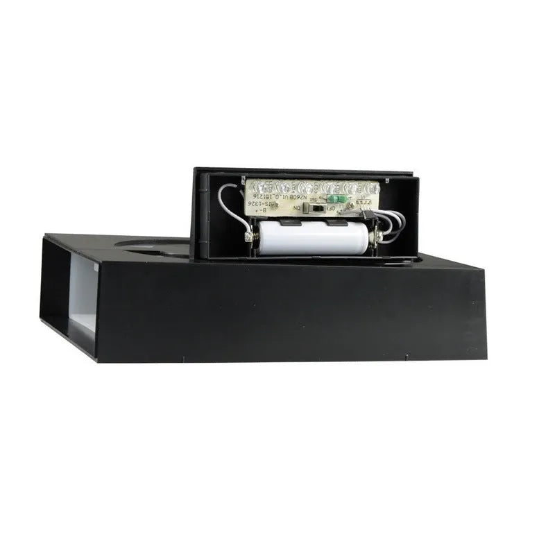 Solar powered outdoor house number light with LED illumination and concealed mounting design
