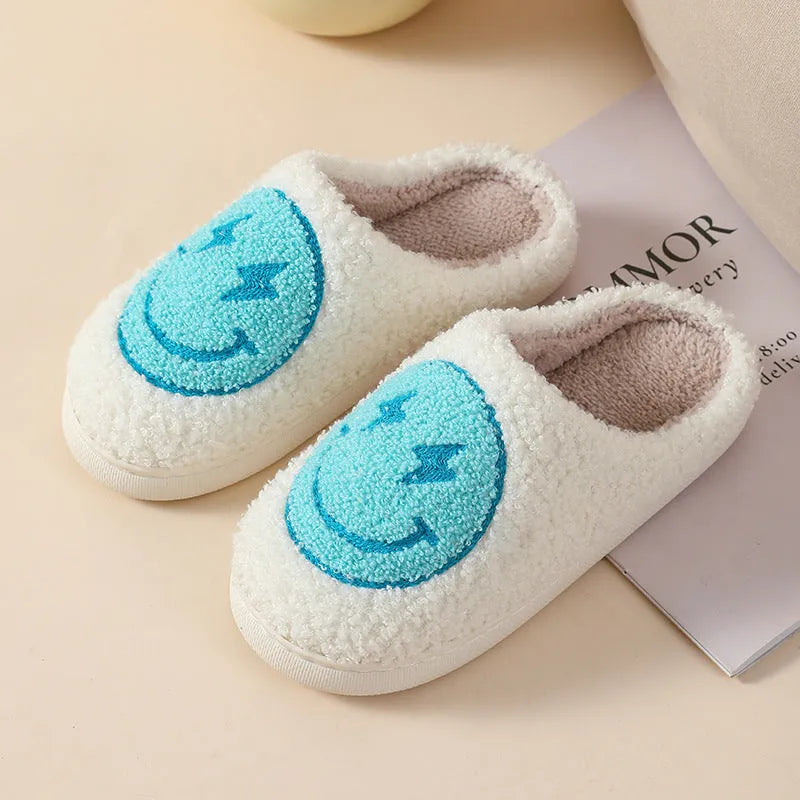 Women's cartoon plush home slippers with PVC soles in Big Love design