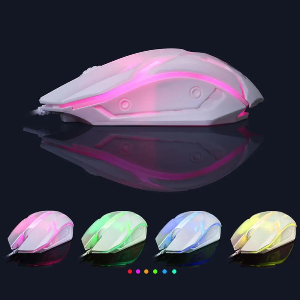 GTX300 black and white wired gaming keyboard and mouse set with colour backlighting