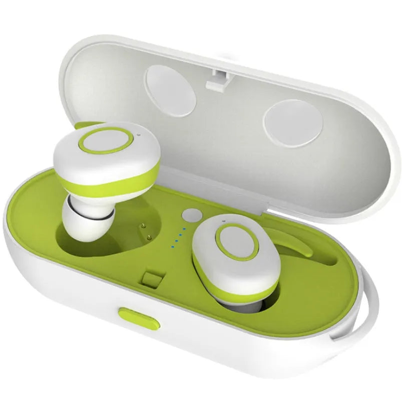 CSR Air-TWS Bluetooth wireless earphones in black, green, red, and white colours with in-ear sports design