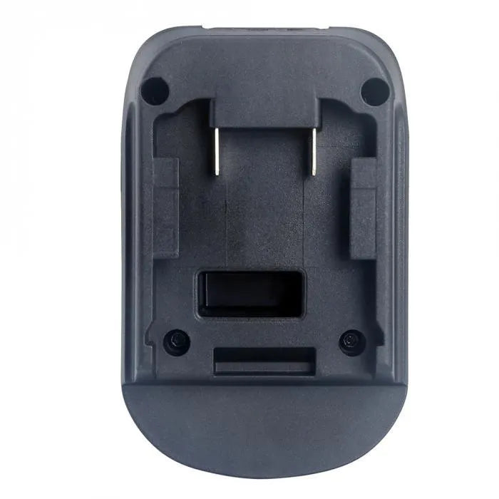 Black Milwaukee to Makita battery adapter converter measuring 125x90x65cm for DM18M tools and H99F batteries