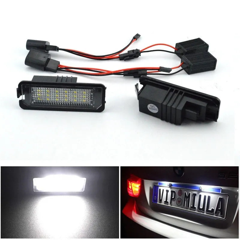 Volkswagen LED license plate light kit with CANbus decoder for Golf, Polo, Phaeton models