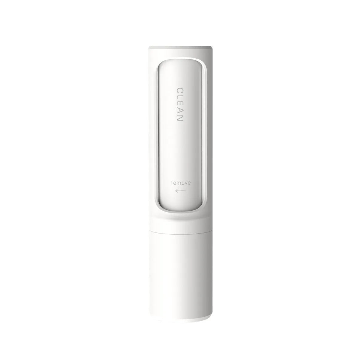 Rotating cylinder electrostatic pet hair removal brush in light pink with ABS body on a white background