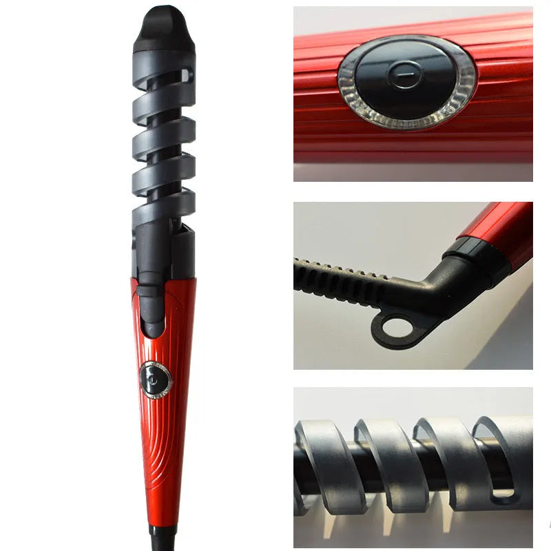 Sungdin xd-178 red professional spiral hair curler with anion care and anti-scalding feature