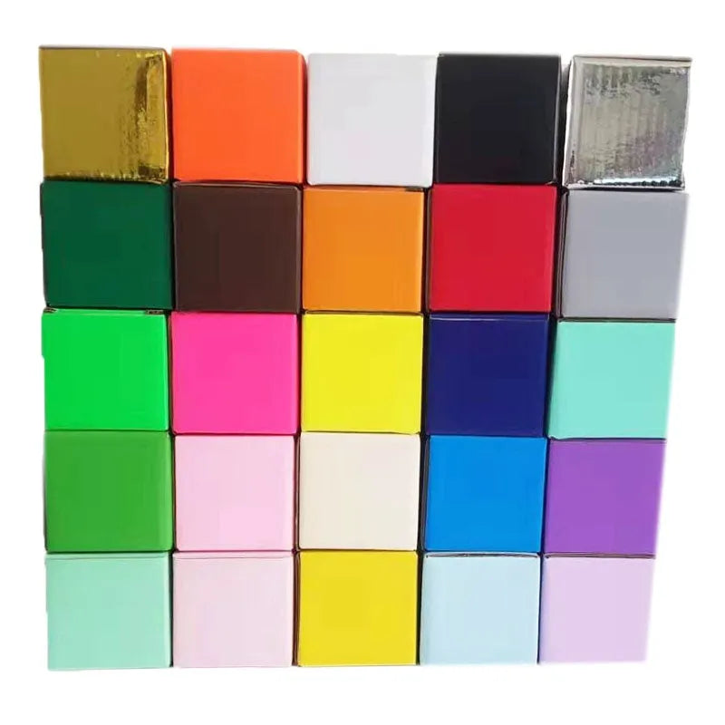 Square black corrugated cardboard packaging box with three internal compartment floors.
