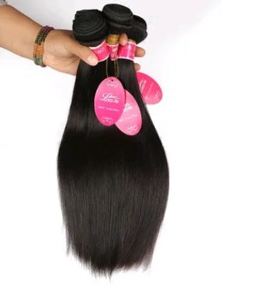 Real human hair straight wave extension in natural colour on 4x4 hair block, 8-26 inch