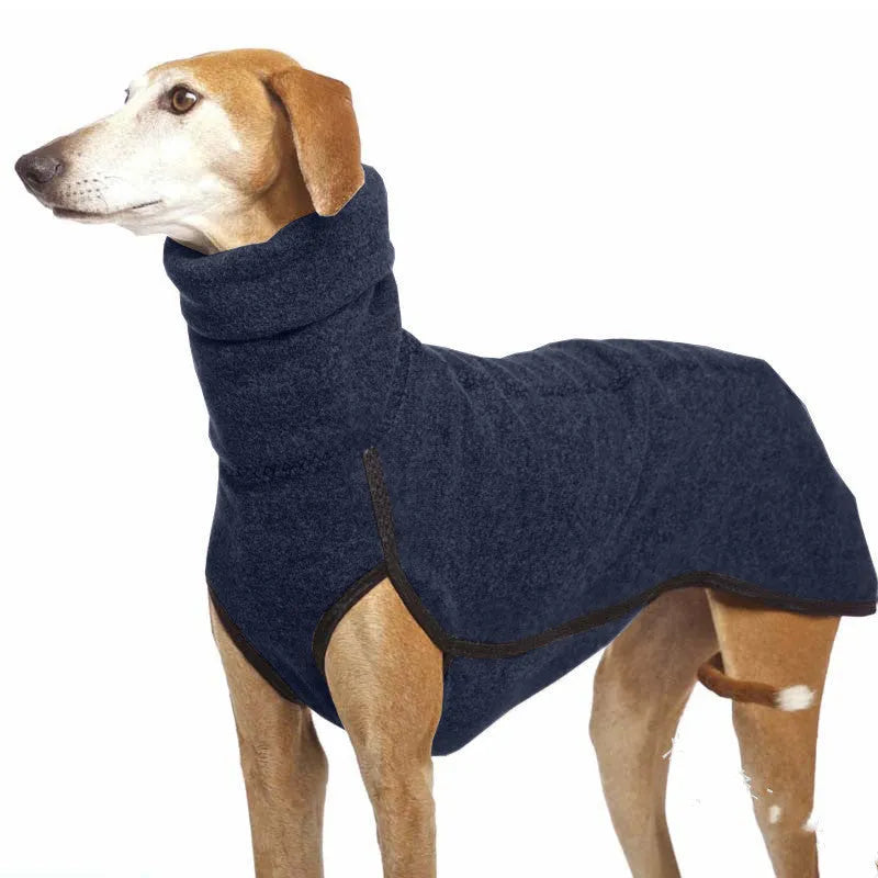 Newest winter dog coat for medium large dogs in rabbit fleece with high collar, pullover style