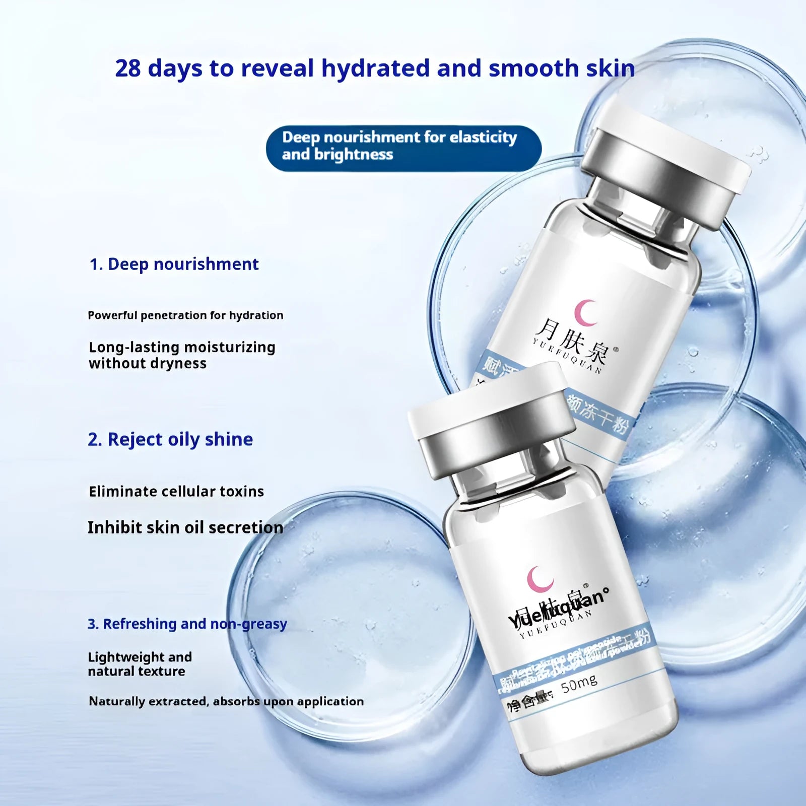 Freeze-dried peptide powder kit with activator for repairing fine lines and acne marks