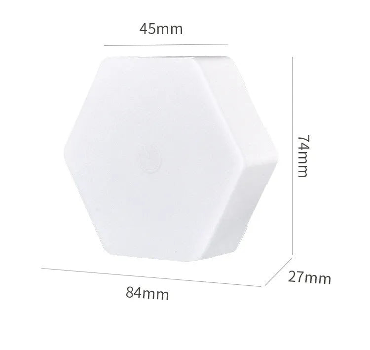 White wireless remote control LED pat light with touch sensor and compact rectangular design.