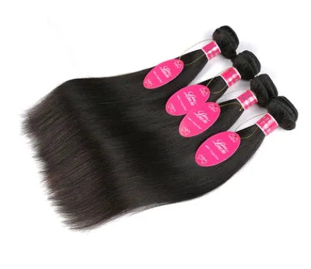 Real human hair straight wave extension in natural colour on 4x4 hair block, 8-26 inch