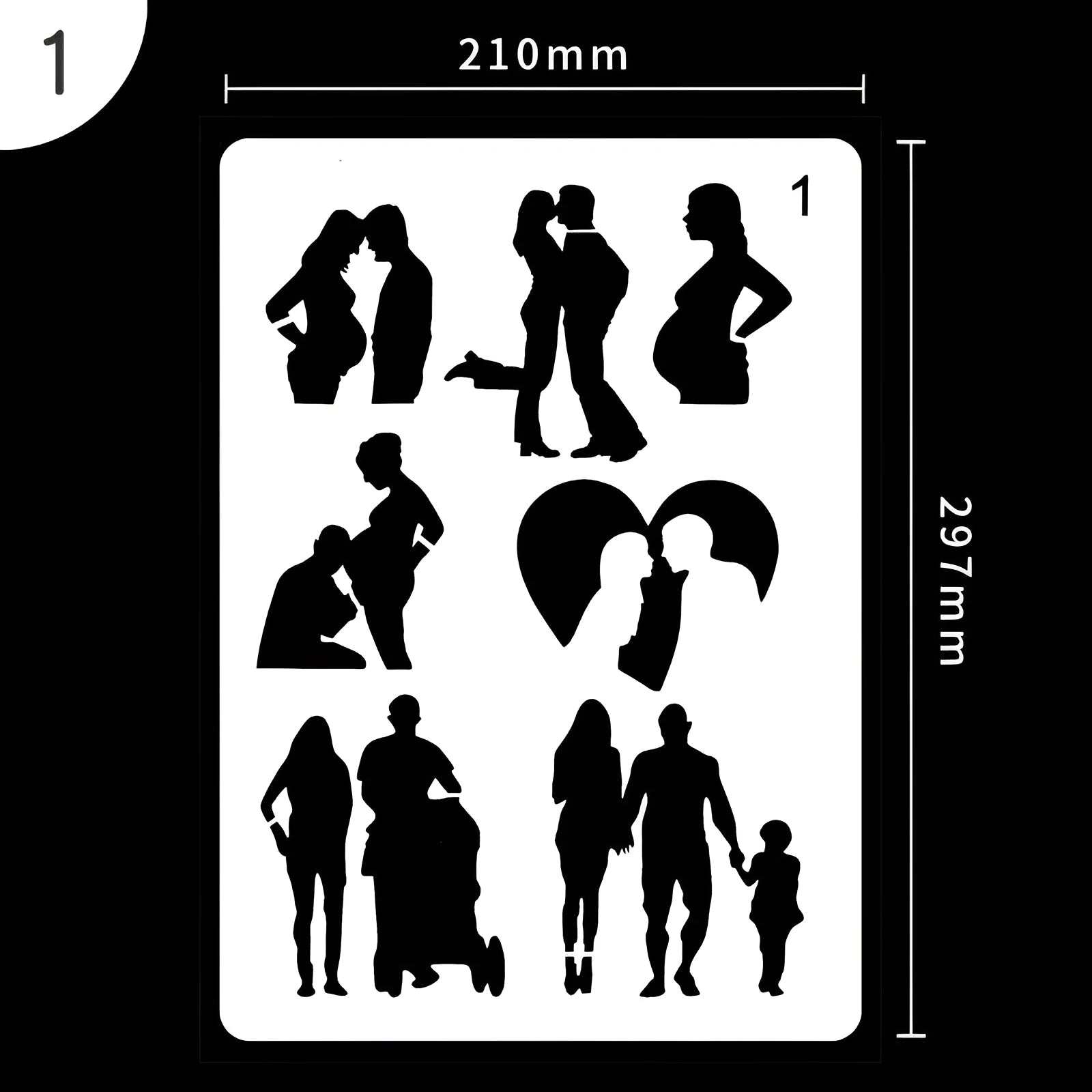White plastic drawing stencil template for easy tracing and art projects.