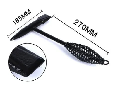 Electric welding slag removal hammer with spring handle and high carbon steel head.