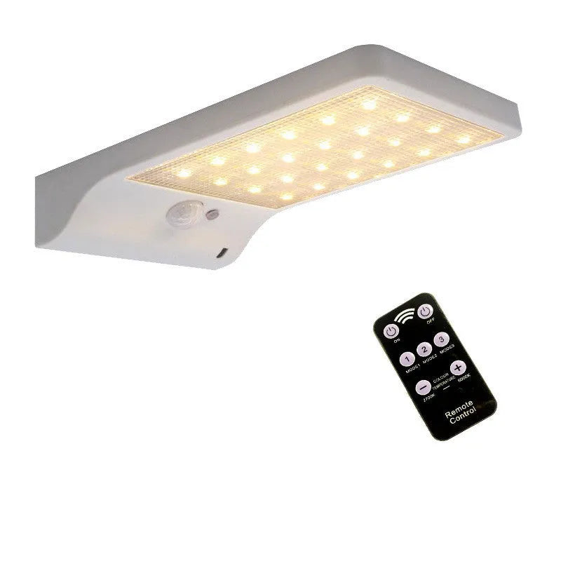 Black and white waterproof solar garden light with solar panel and LED for outdoor courtyard illumination