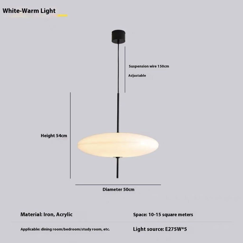 Nordic style retro UFO pendant ceiling chandelier light fixture in a modern room setting