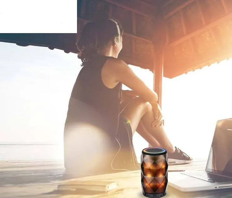 Black crystal diamond cut Coke can shaped Bluetooth speaker lantern with colourful lighting effects