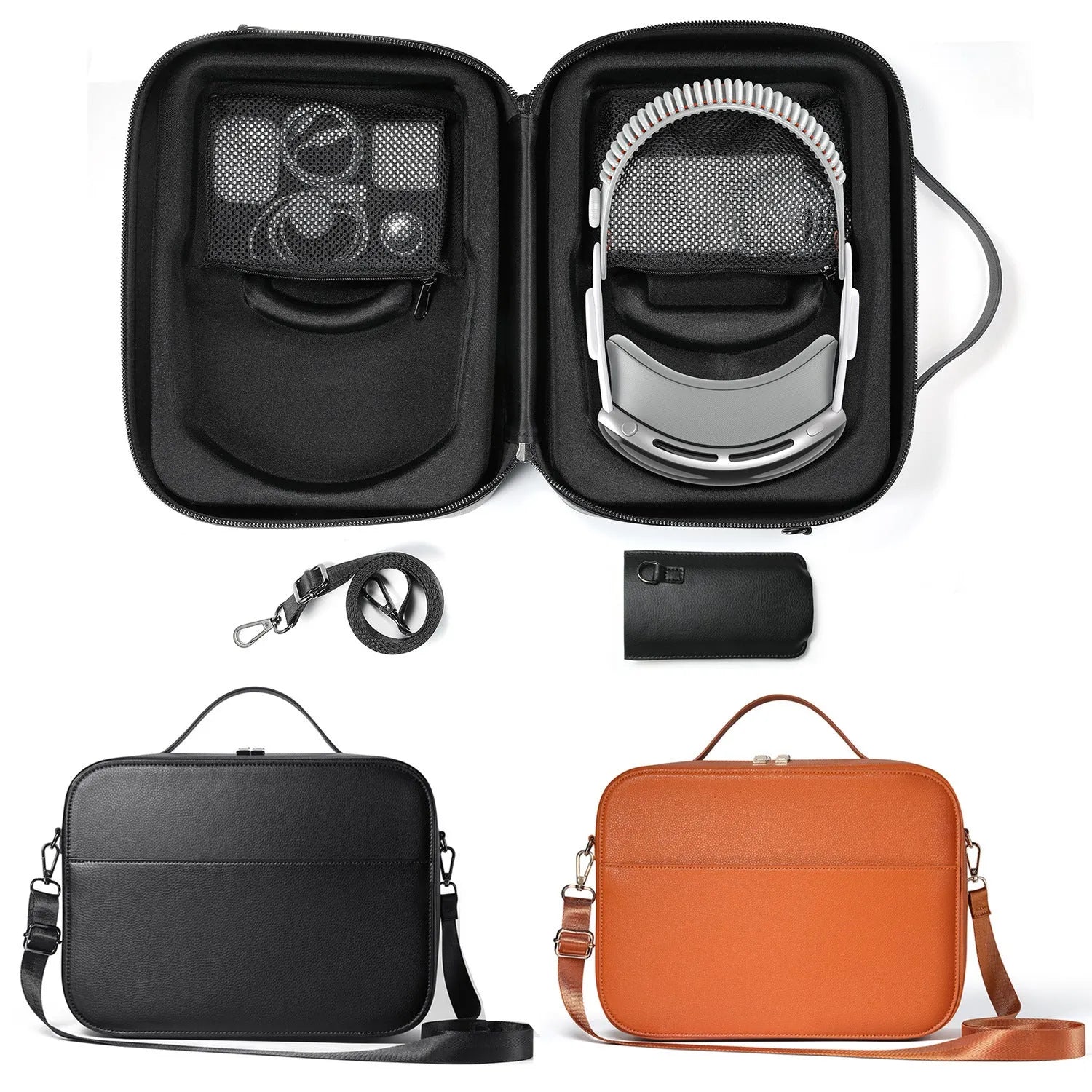 Vision Pro MR glasses superfiber storage box in black colour showing compact protective case