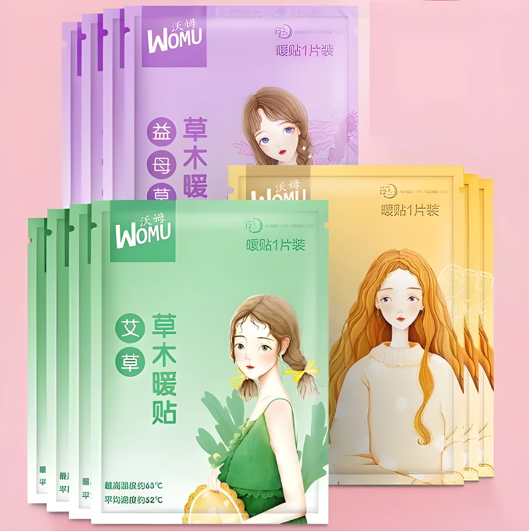 Self-heating argy wormwood warming plaster for menstrual comfort with adhesive backing