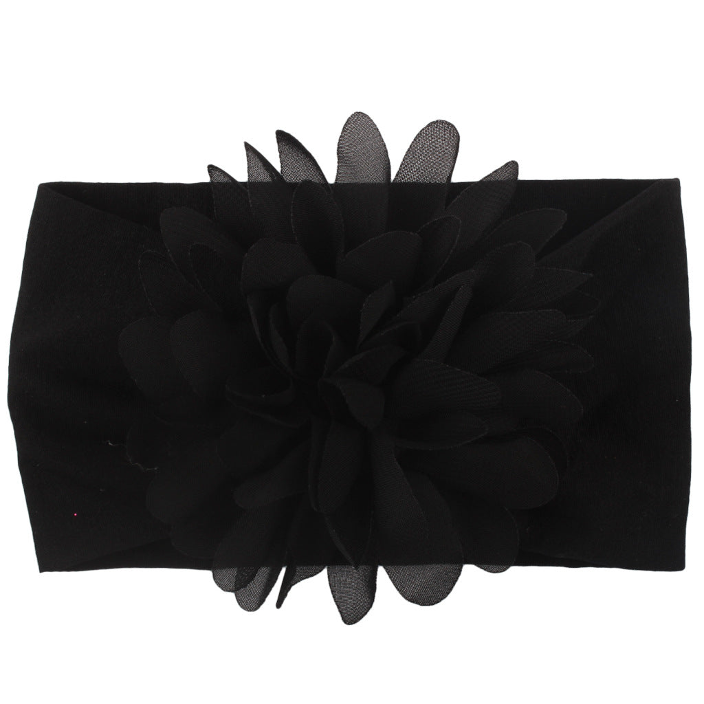 Sweet Chiffon Flower Baby Hairband - Super Soft, No-Mark Nylon Headdress for Princess Girls, 0-36 Months