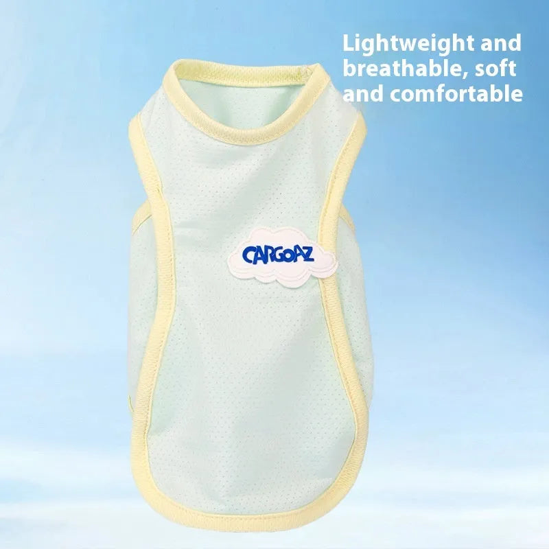 Polyester cat vest in grass green colour with sports styling