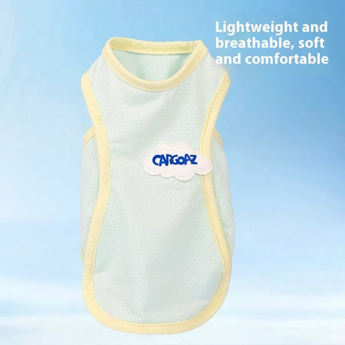Polyester cat vest in grass green colour with sports styling