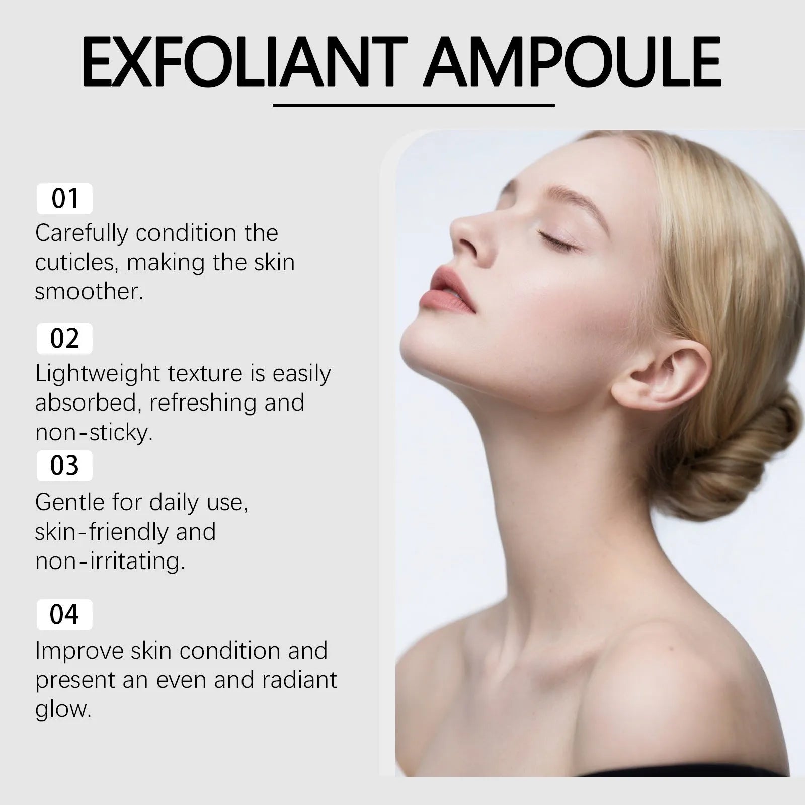 80ml bottle of cleansing and nourishing facial exfoliating liquid with hyaluronic acid