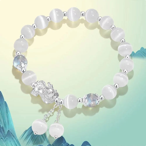 Natural black agate couple bracelet with 10mm wave shape and national style design