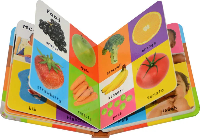 English original first words cardboard book with animal and truck themes for toddler learning