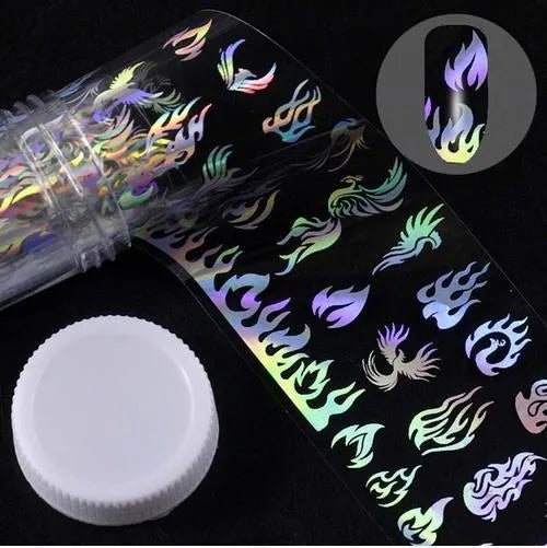 Nail sticker beauty products with 1 metre starry paper and 4 cm width in plastic bottle packaging
