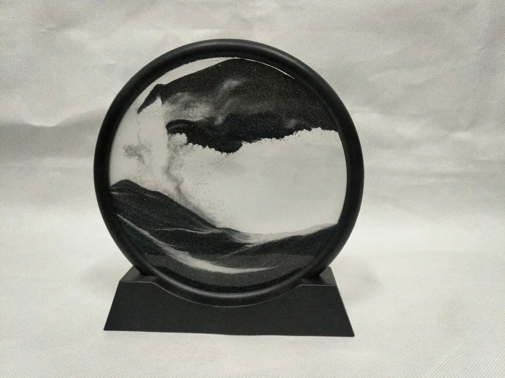 3D dynamic quicksand painting abstract New Chinese style glass decoration with polished surface