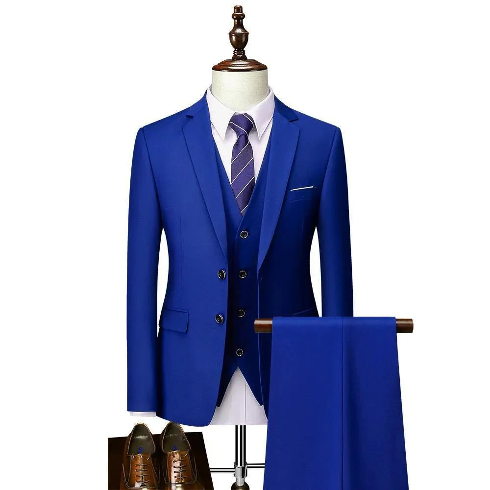 Men's slim fit business casual vest in cotton blend fabric for wedding formal wear