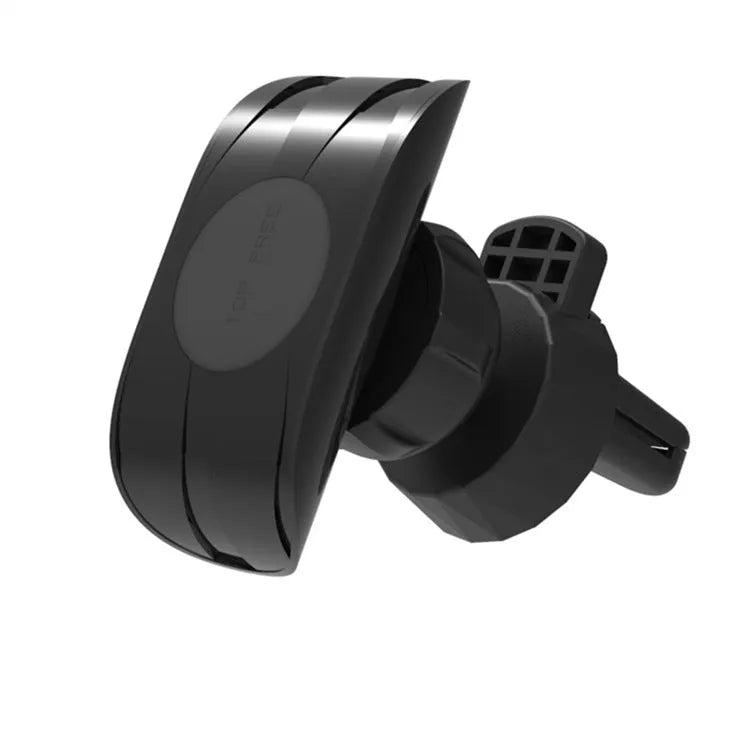 Black car phone holder with magnetic mount and adjustable rotation head