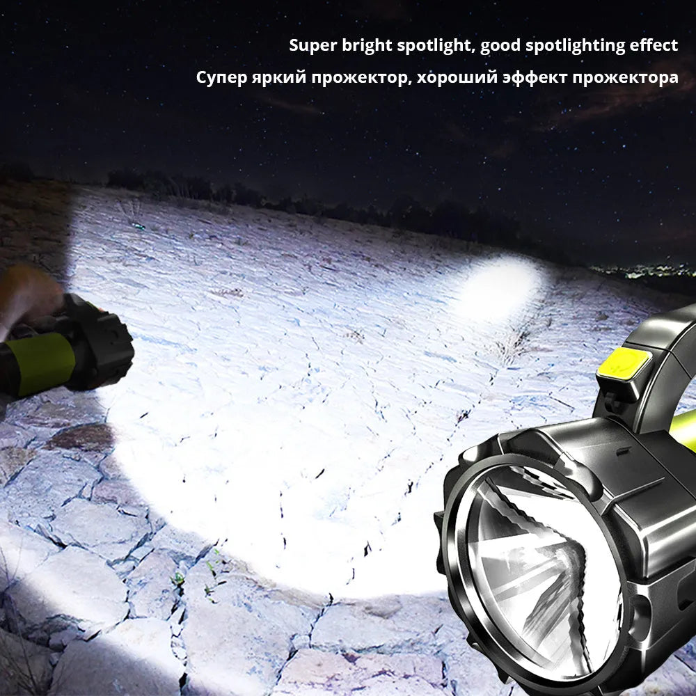 Multifunctional strong light portable camping lamp with USB charging and removable battery, 1000/2000 lumens