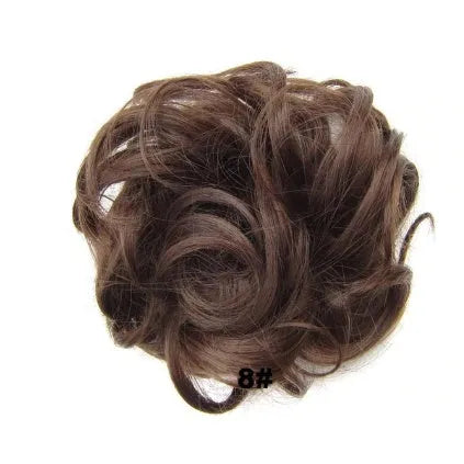 Hair ring adjustable wig band in burgundy colour on white background