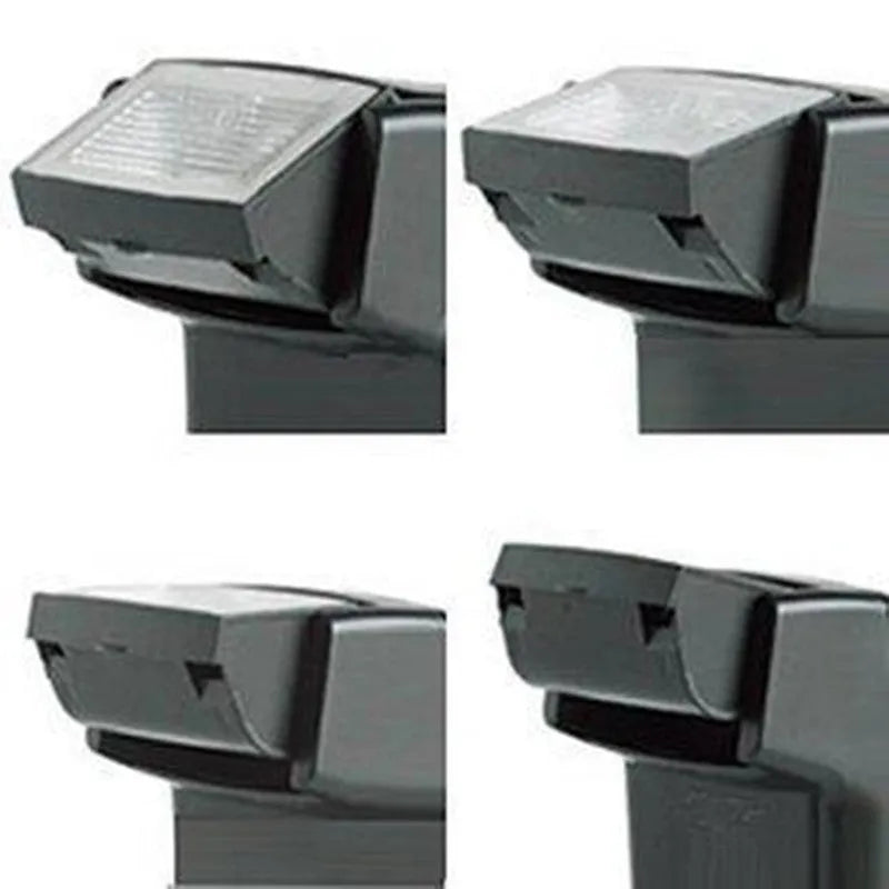 Compact SLR camera flash unit with 90-degree tilt adjustment shown mounted on camera