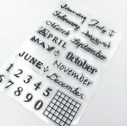 Transparent silicone vintage icon calendar seal for date stamping