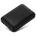 Ultra-thin 10,000mAh power bank in black or white with multi-USB ports