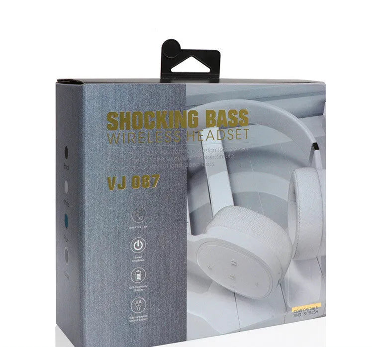 Wireless Bluetooth headset in black, showing over-ear design with 40mm speakers and Bluetooth 5.0 connectivity.