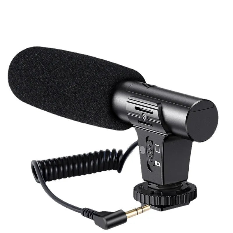 Black mobile phone video recording microphone for stage, interview and broadcasting use