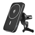 M6 black magnetic car phone mount with wireless charging and USB cable