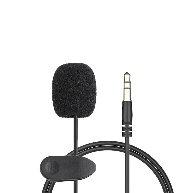 Wired lavalier microphone with clip and in-ear headphones for iPhone recording
